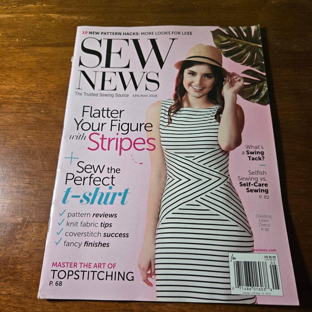 Sew News magazine Apr/May 2018 Swing Tacks, Menswear Flair, Posh pocket